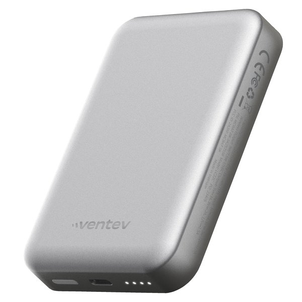 Ventev Portable Magnetic Battery 5,000 mAh, Gray MCBAT-5K257464